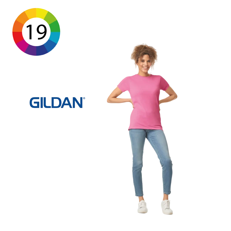 GI6400L - T-shirt femme col rond Softstyle