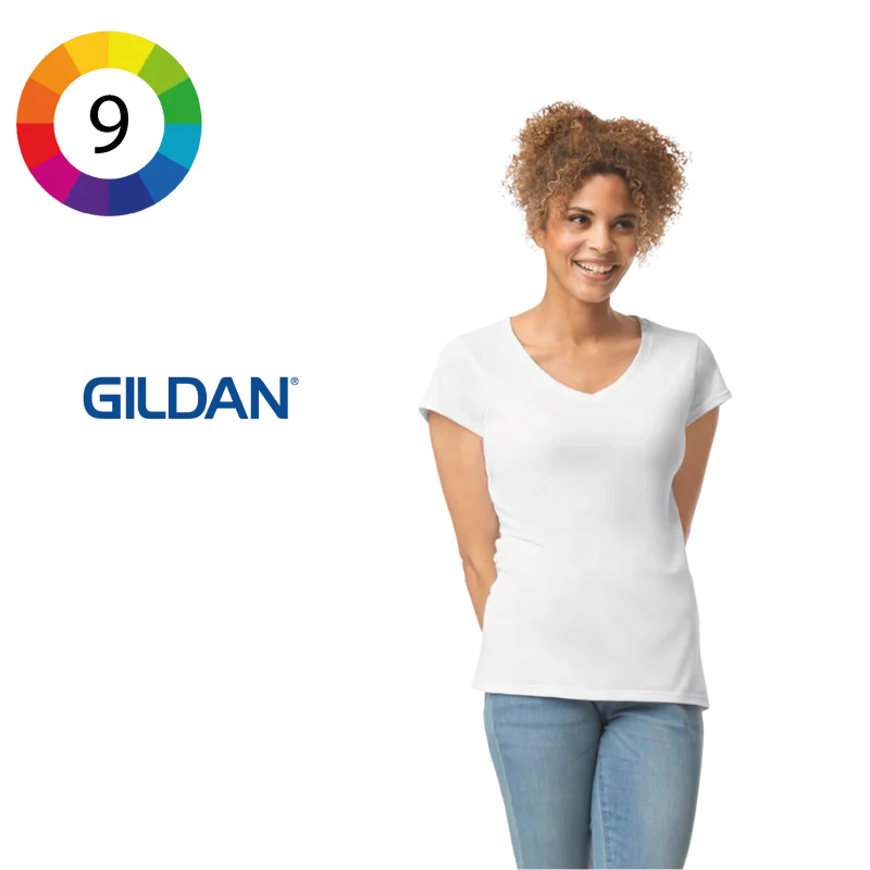 GI64V00L - T-shirt femme col v Softstyle