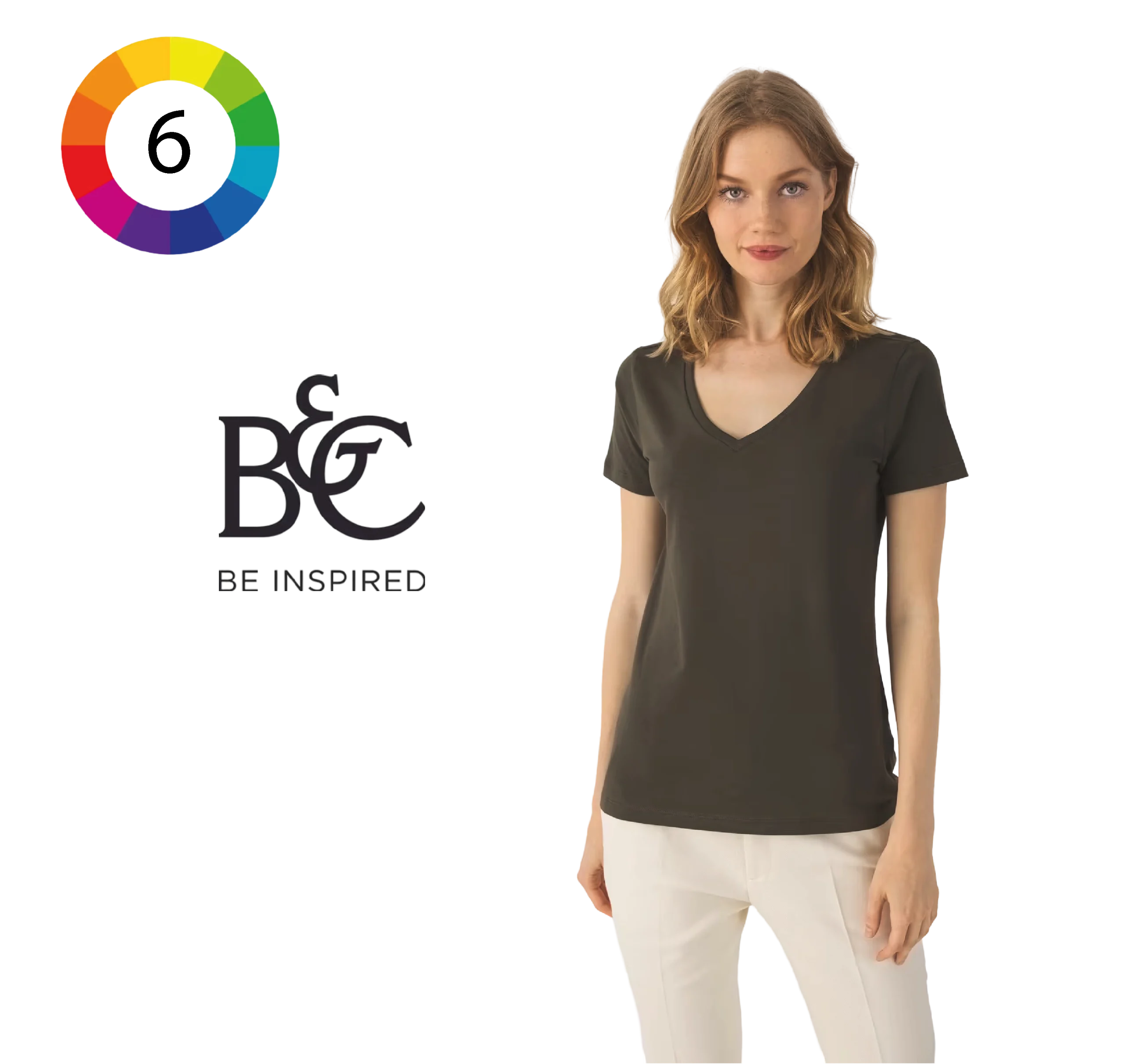 T-shirt Organic Inspire col V Femme