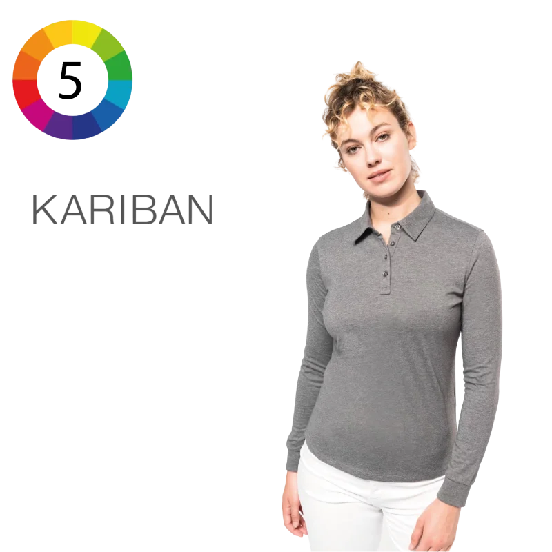 Polo jersey manches longues femme