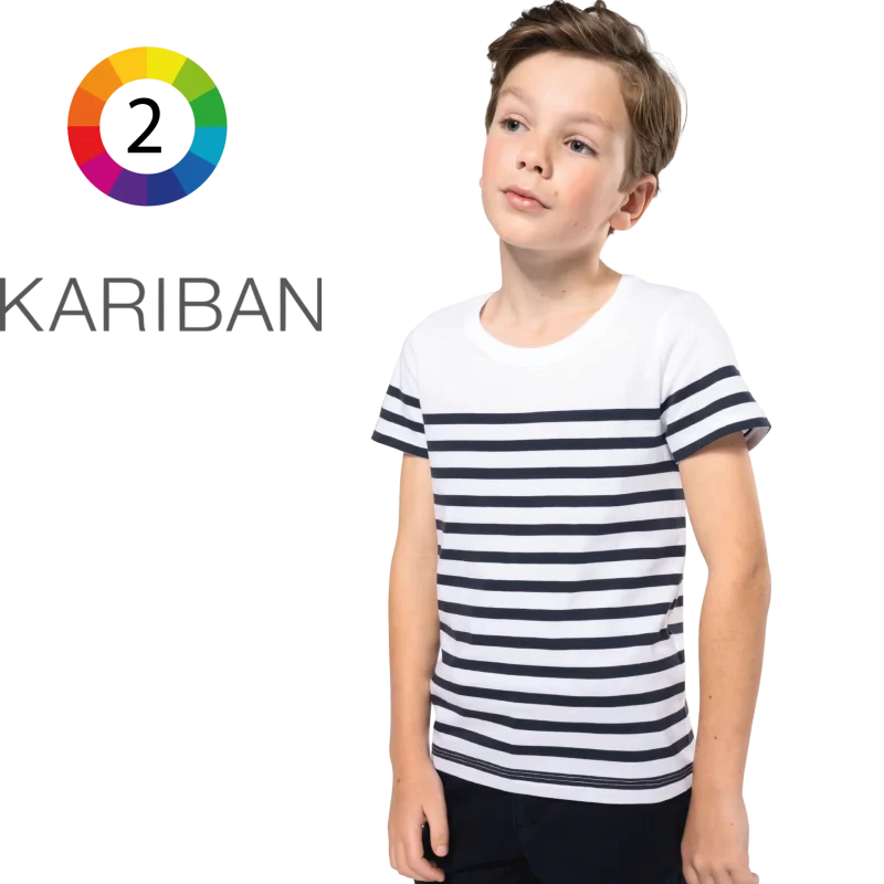 K3035 -T-shirt marin col rond