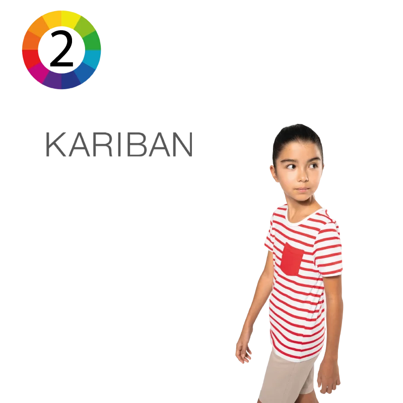 K379 - T-shirt rayé marin avec poche