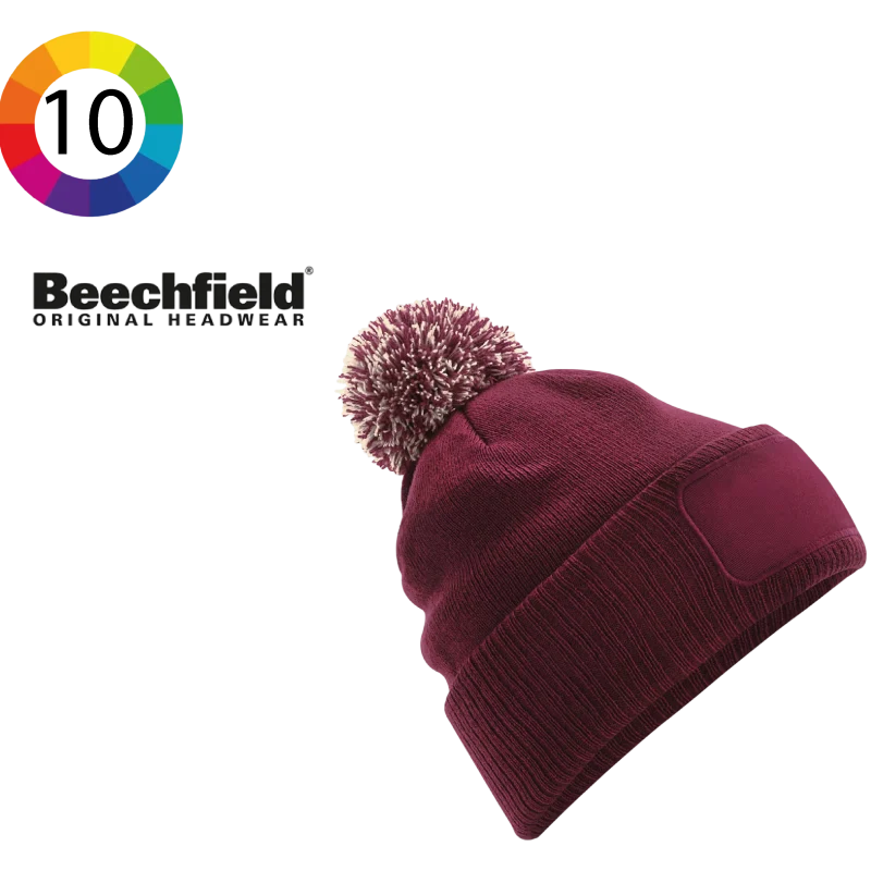 B443 - Bonnet à pompon patch Snowstar®