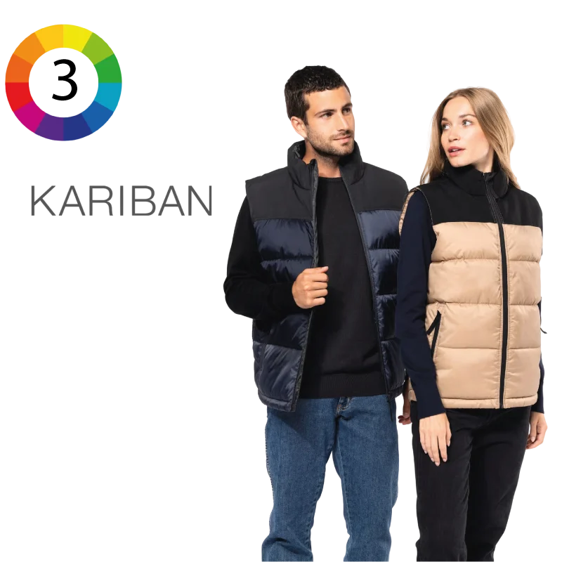 K6162 - Bodywarmer matelassé bi-ton unisexe
