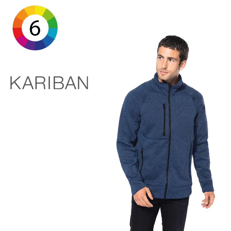 K9106 - Veste zippée chinée homme