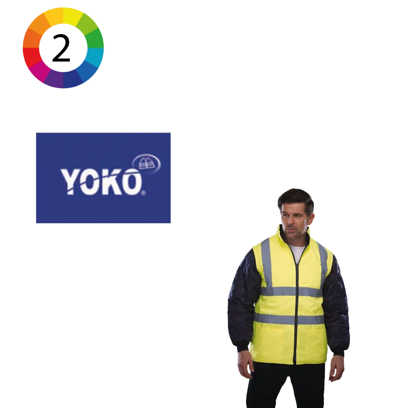 YHV008SL - Veste matelassée haute visibilité avec manches détachables