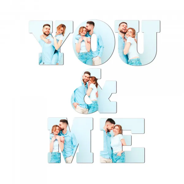 Ensemble de lettres individuelles Sublistar® en MDF YOU AND ME