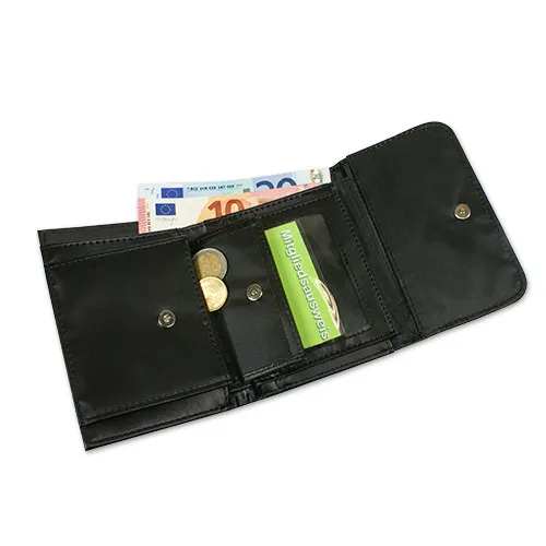 Portefeuille moyen en cuir synthétique avec pochette transparente – Image 2