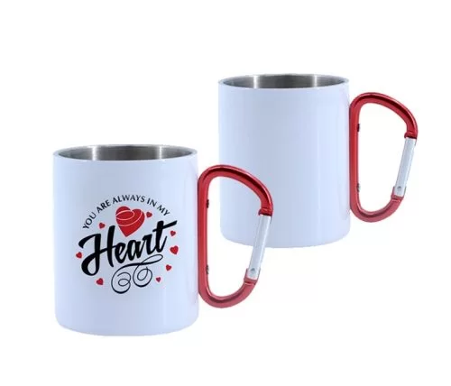 Tasses en inox inoxydable TREK- avec mousqueton 10oz