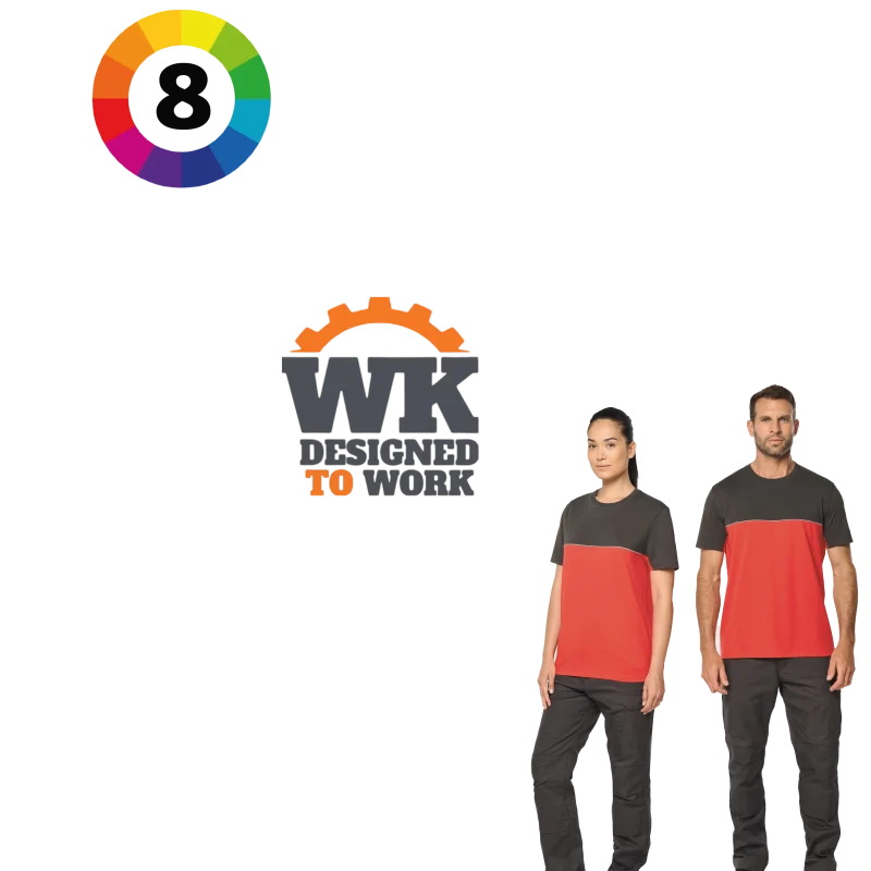 WK304 - T-shirt bicolore écoresponsable manches courtes unisexe